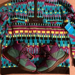 Columbia sweater and boots